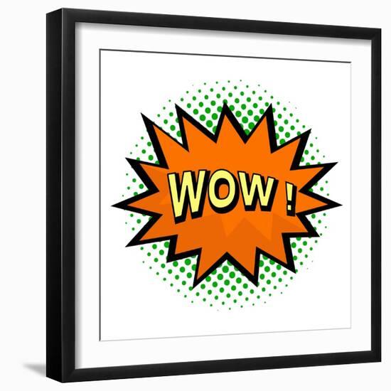 Wow! Comic Speech Bubble in Pop Art Style-PiXXart-Framed Art Print