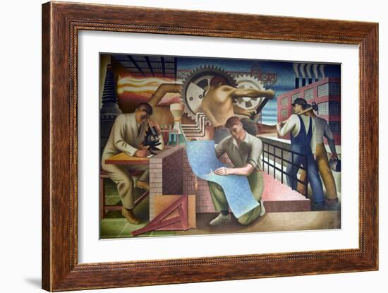 Wpa Mural. Mural by Charles Klauder Ca, 1940. Located in the Cohen Building Washington D.C-null-Framed Art Print