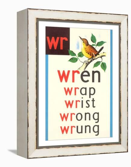 WR for Wren-null-Framed Stretched Canvas