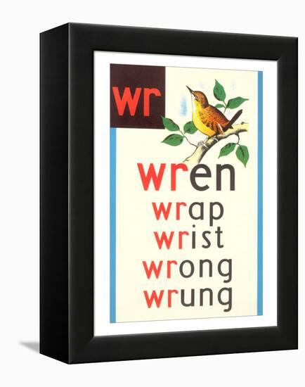 WR for Wren-null-Framed Stretched Canvas