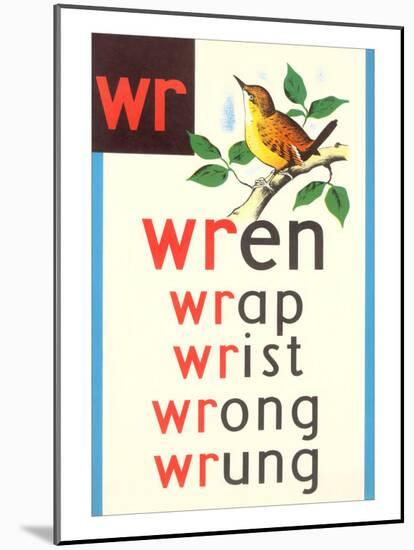 WR for Wren-null-Mounted Art Print