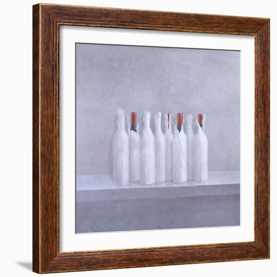 Wrapped Bottles on Grey, 2005-Lincoln Seligman-Framed Giclee Print