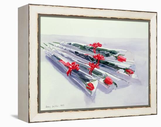 Wrapped Roses, 1987 (W/C on Paper)-Lucy Willis-Framed Premier Image Canvas