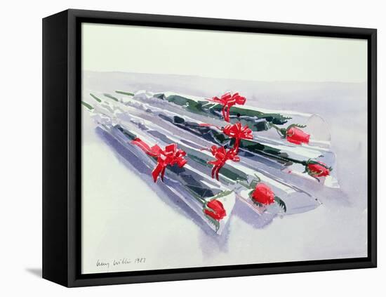 Wrapped Roses, 1987 (W/C on Paper)-Lucy Willis-Framed Premier Image Canvas