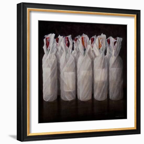 Wrapped Wine Bottles, 2010-Lincoln Seligman-Framed Giclee Print