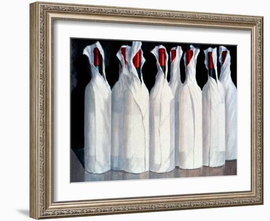 Wrapped Wine Bottles, Number 1, 1995-Lincoln Seligman-Framed Giclee Print