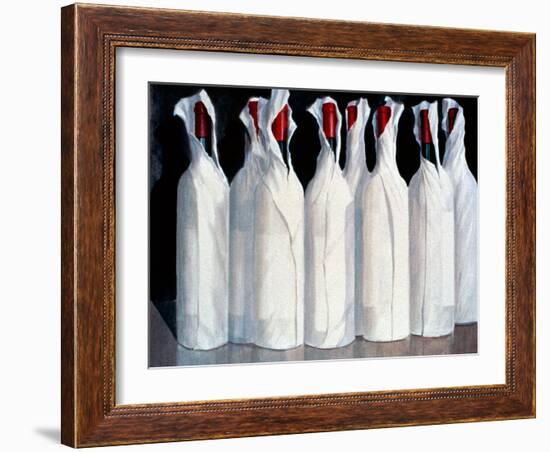 Wrapped Wine Bottles, Number 1, 1995-Lincoln Seligman-Framed Giclee Print