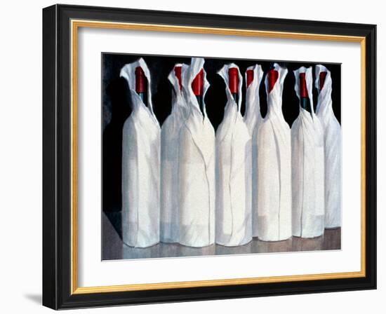 Wrapped Wine Bottles, Number 1, 1995-Lincoln Seligman-Framed Giclee Print