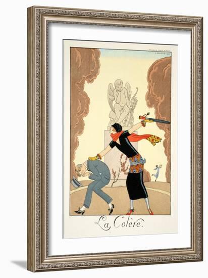 Wrath, from 'Falbalas and Fanfreluches, Almanach des Modes Présentes, Passées et Futures', 1925-Georges Barbier-Framed Giclee Print