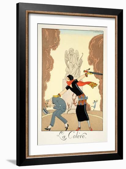 Wrath, from 'Falbalas and Fanfreluches, Almanach des Modes Présentes, Passées et Futures', 1925-Georges Barbier-Framed Giclee Print