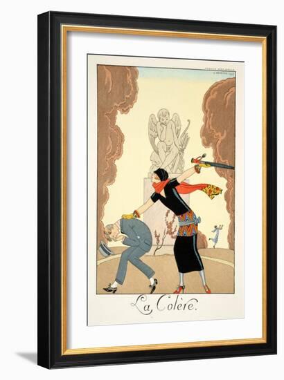 Wrath, from 'Falbalas and Fanfreluches, Almanach des Modes Présentes, Passées et Futures', 1925-Georges Barbier-Framed Giclee Print