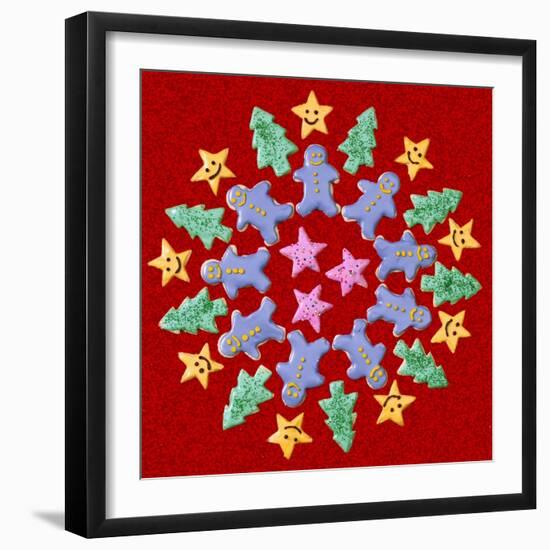Wreath of Christmas Cookies-null-Framed Giclee Print