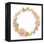 Wreath of Succulents, Vector Watercolor Illustration.-Nikiparonak-Framed Stretched Canvas