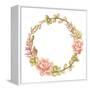 Wreath of Succulents, Vector Watercolor Illustration.-Nikiparonak-Framed Stretched Canvas