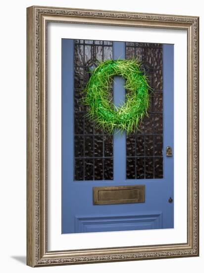 Wreath on Front Door of Edwardian House, London-Richard Bryant-Framed Photo