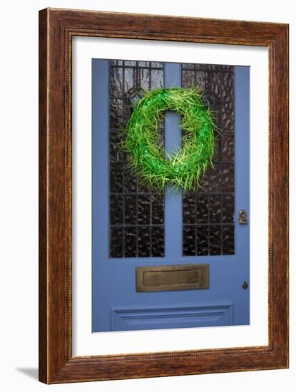 Wreath on Front Door of Edwardian House, London-Richard Bryant-Framed Photo