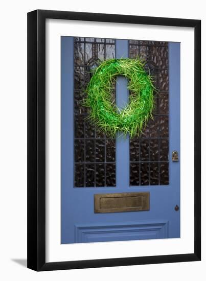 Wreath on Front Door of Edwardian House, London-Richard Bryant-Framed Photo