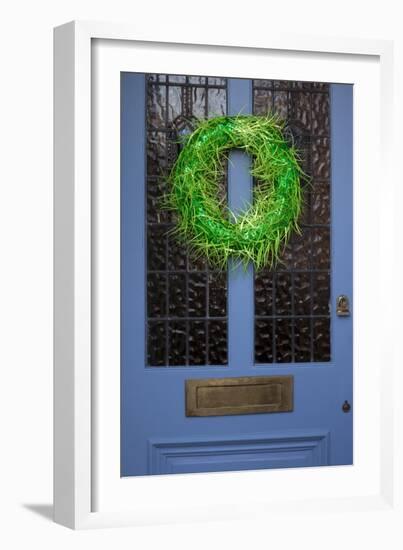 Wreath on Front Door of Edwardian House, London-Richard Bryant-Framed Photo