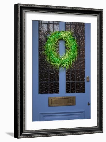 Wreath on Front Door of Edwardian House, London-Richard Bryant-Framed Photo