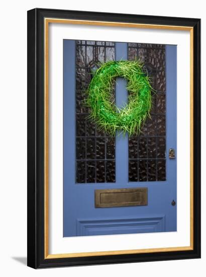 Wreath on Front Door of Edwardian House, London-Richard Bryant-Framed Photo