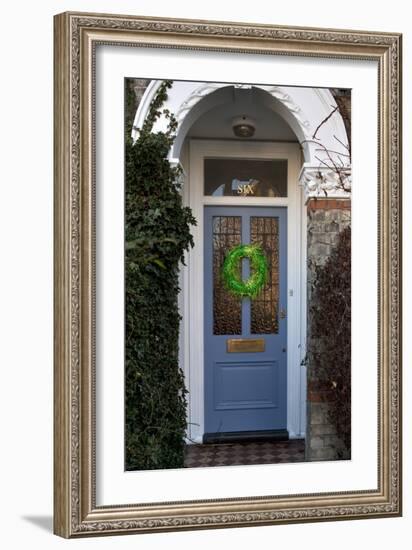 Wreath on Front Door of Edwardian House, London-Richard Bryant-Framed Photo