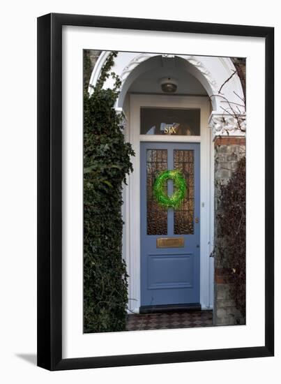 Wreath on Front Door of Edwardian House, London-Richard Bryant-Framed Photo