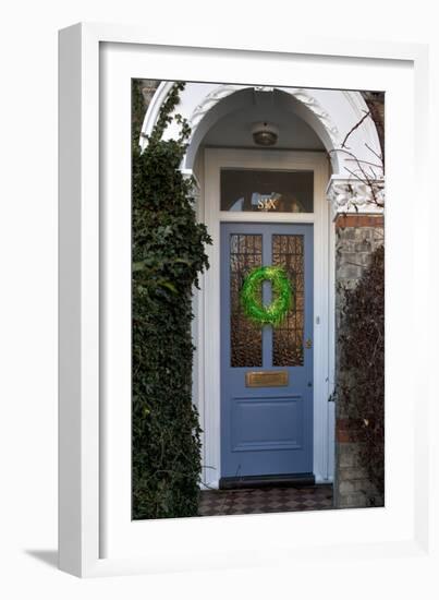 Wreath on Front Door of Edwardian House, London-Richard Bryant-Framed Photo