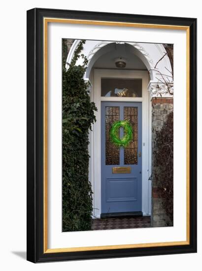 Wreath on Front Door of Edwardian House, London-Richard Bryant-Framed Photo