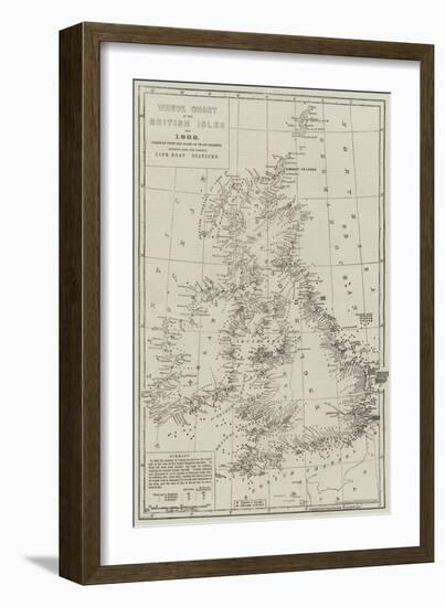 Wreck Chart of the British Isles for 1868-John Dower-Framed Giclee Print