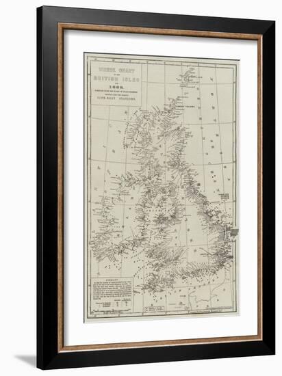Wreck Chart of the British Isles for 1868-John Dower-Framed Giclee Print