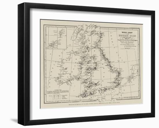 Wreck Chart of the British Isles-null-Framed Giclee Print