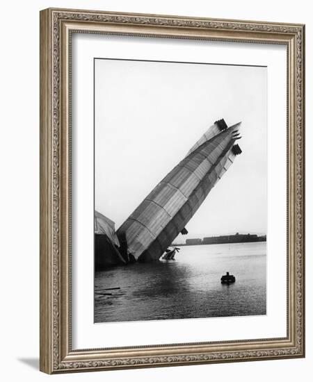 Wreck of Britain's Greatest Airship, the Mayfly, at Barrow, 1911-Thomas E. & Horace Grant-Framed Photographic Print