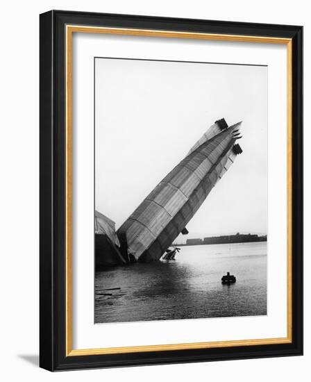 Wreck of Britain's Greatest Airship, the Mayfly, at Barrow, 1911-Thomas E. & Horace Grant-Framed Photographic Print