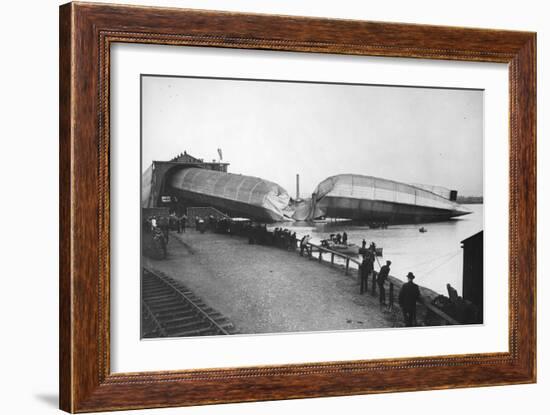 Wreck of Britain's Greatest Airship, the Mayfly, at Barrow, 1911-Thomas E. & Horace Grant-Framed Photographic Print