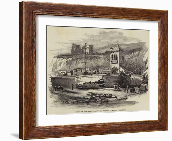 Wreck of the Brigs Mary and Hope, at Whitby, Yorkshire-null-Framed Giclee Print