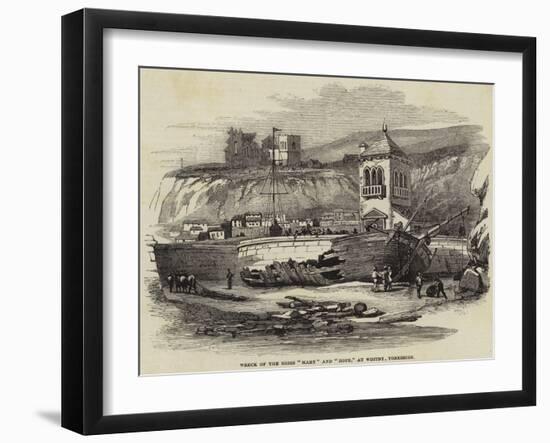 Wreck of the Brigs Mary and Hope, at Whitby, Yorkshire-null-Framed Giclee Print