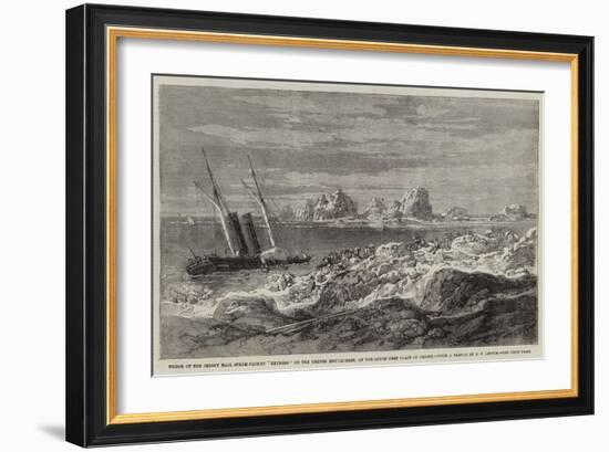 Wreck of the Jersey Mail Steam-Packet Express on the Grunes Houillieres-Richard Principal Leitch-Framed Giclee Print