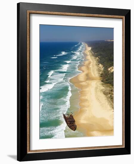 Wreck of the Maheno, Seventy Five Mile Beach, Fraser Island, Queensland, Australia-David Wall-Framed Photographic Print