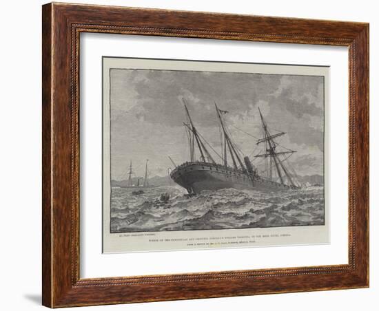 Wreck of the Peninsular and Oriental Company's Steamer Tasmania, on the Monk Rocks, Corsica-null-Framed Giclee Print