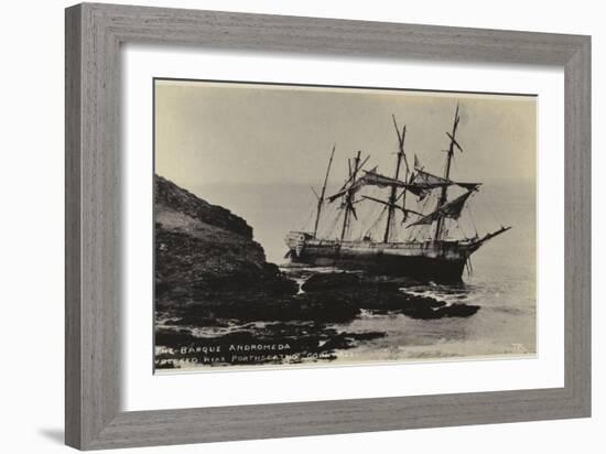 Wreck of the Sailing Ship Andromeda, Near Porthscatho, Cornwall, 1915-null-Framed Photographic Print