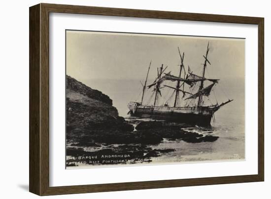 Wreck of the Sailing Ship Andromeda, Near Porthscatho, Cornwall, 1915-null-Framed Photographic Print