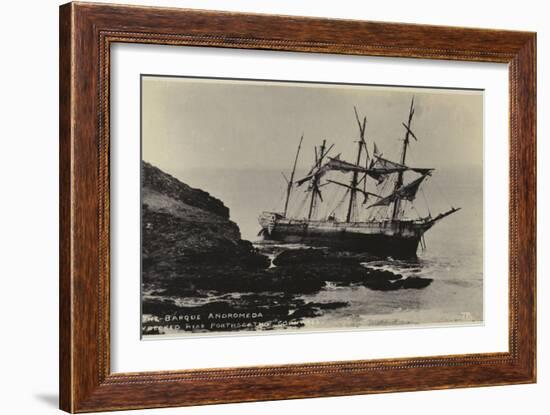 Wreck of the Sailing Ship Andromeda, Near Porthscatho, Cornwall, 1915-null-Framed Photographic Print