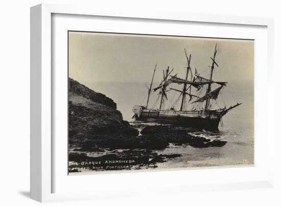 Wreck of the Sailing Ship Andromeda, Near Porthscatho, Cornwall, 1915-null-Framed Photographic Print