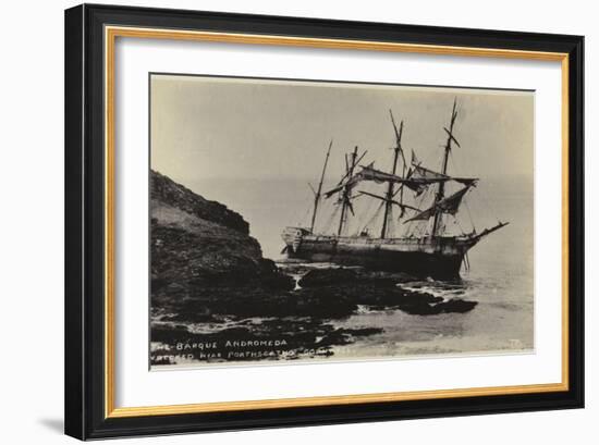 Wreck of the Sailing Ship Andromeda, Near Porthscatho, Cornwall, 1915-null-Framed Photographic Print
