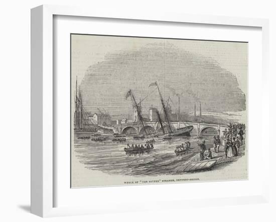 Wreck of The Severn Steamer, Newport-Bridge-null-Framed Giclee Print