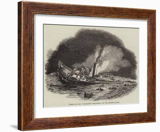 Wreck of the Swallow Steam-Boat, on the Hudson River-null-Framed Giclee Print
