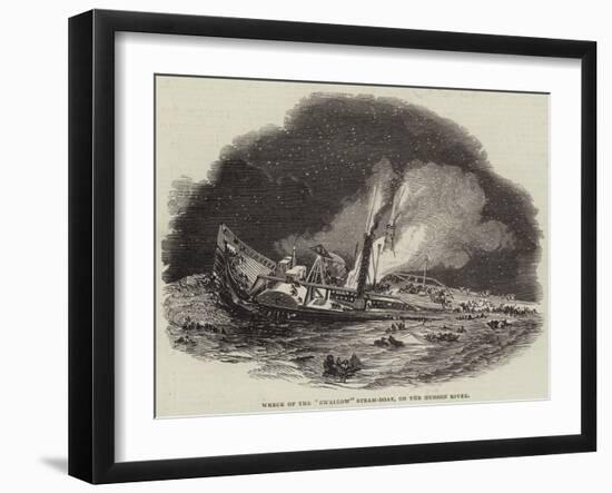 Wreck of the Swallow Steam-Boat, on the Hudson River-null-Framed Giclee Print