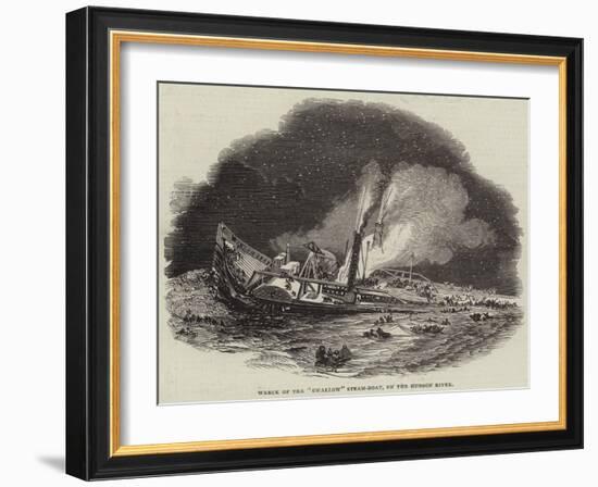 Wreck of the Swallow Steam-Boat, on the Hudson River-null-Framed Giclee Print