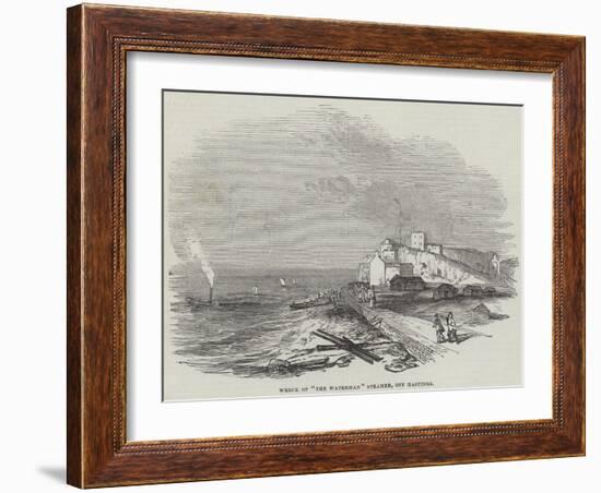 Wreck of The Waterman Steamer, Off Hastings-null-Framed Giclee Print