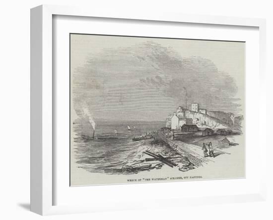 Wreck of The Waterman Steamer, Off Hastings-null-Framed Giclee Print